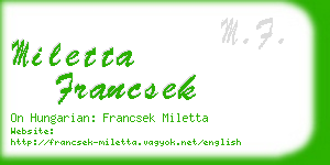 miletta francsek business card